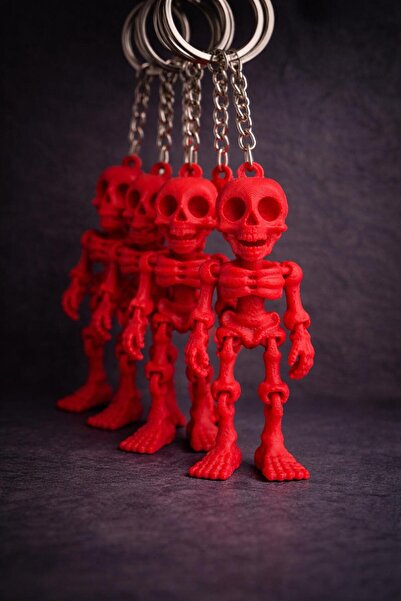 PRİNT ARENA Hareketli İskelet Anahtarlık – 3D Baskı Dekoratif Figür