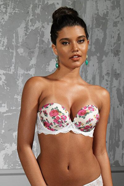 libescarf Golshan Gardenia Big Size Plunge Bra, Ecru Comfort and Stylish Bra