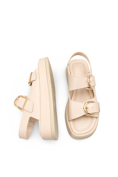 DELSOLERA Women's Buckle Detailed Double-Strapped Elastic Stylish Comfortable...