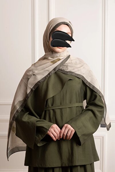 Emare Bulut Flora Με σχέδιο Μαλακό Σάλι - Χακί