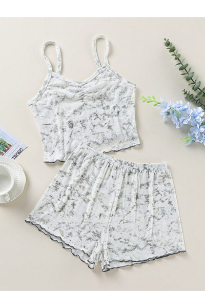 Take Two By Styli Printed Cami with Shorts Pyjama Set