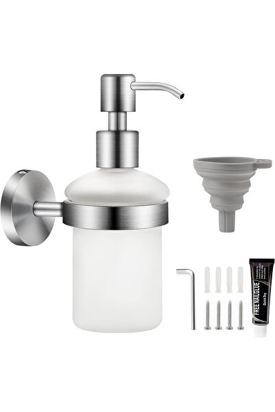 EXLECO Soap Dispenser Wall Mounted Soap Dispenser Set Drilling & Self-Adhesiv...