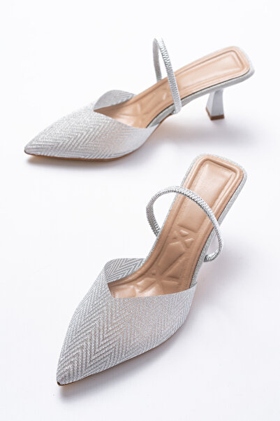 BUNİPARK Renu Sand Sim Pointed Toe Women's Heeled Evening Dress Shoes