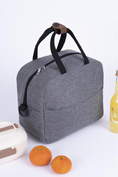 ALTINPAMUK Food Carrying Flat Gray Bag Thermal Insulated Thermal Bag Lunch Ba...