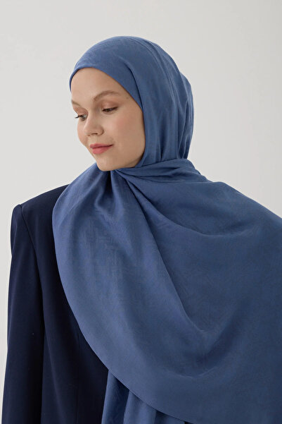 Bonnie Clyde Women's Islamic Clothing Seasonal Blue Color Jacquard Shawl with...