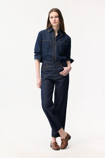 adL Dikiş Detaylı Denim Pantolon