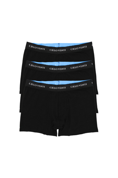 CIELO VENTI Must Have | 3'lü Organik Pamuk Erkek Boxer (Siyah)