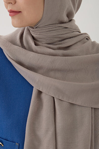 Zeta Group Îmbrăcăminte hijab pentru femei, șal jacquard de culoare nurcă des...