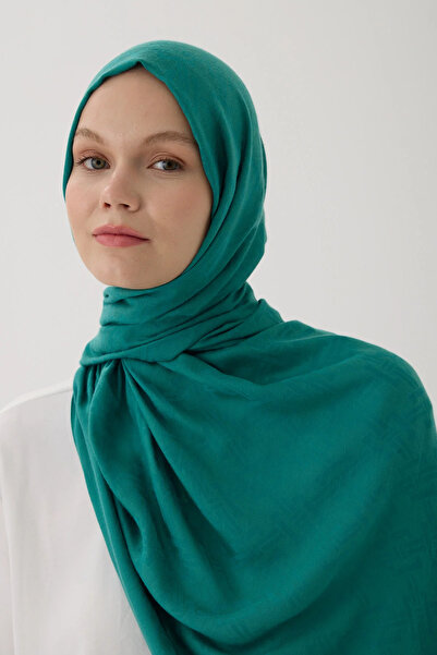 Zeta Group Women's Islamic Clothing Seasonal Aqua Color Jacquard Shawl with K...