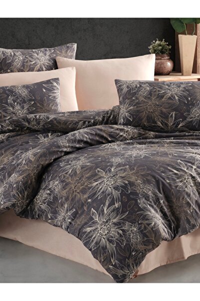 NazeninHome Dream Ranforce Cotton Duvet Cover Set with Elastic Sheets for Sin...