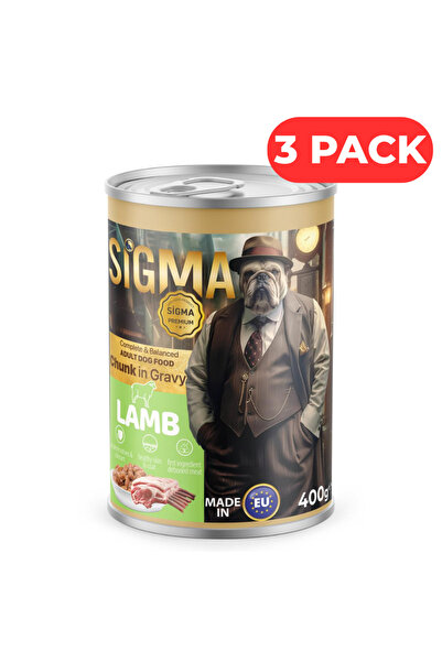 Sigma Set of 3 x Wet food for adult dogs, Sigma, lamb, 400 g, premium, easy d...