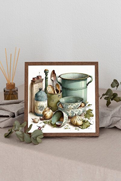 Dekorsiahome Tablou pătrat cu ramă din lemn TK3242