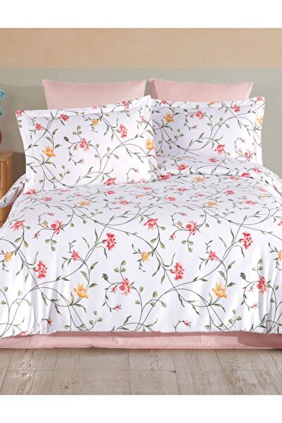 NazeninHome Dream Ranforce Cotton Duvet Cover Set with Elastic Sheets for Sin...