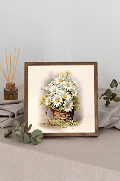 Dekorsiahome Tablou pătrat cu ramă din lemn TK3247