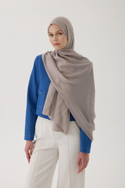 Zeta Group Women's Islamic Clothing Seasonal Light Mink Color Jacquard Shawl ...