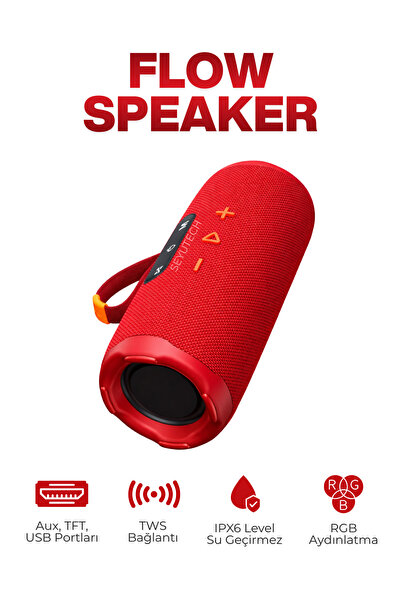 SEYUTECH Bluetooth Hoparlör RGB Işıklı Tft Aux Usb Girişli Ses Bombası Taşına...