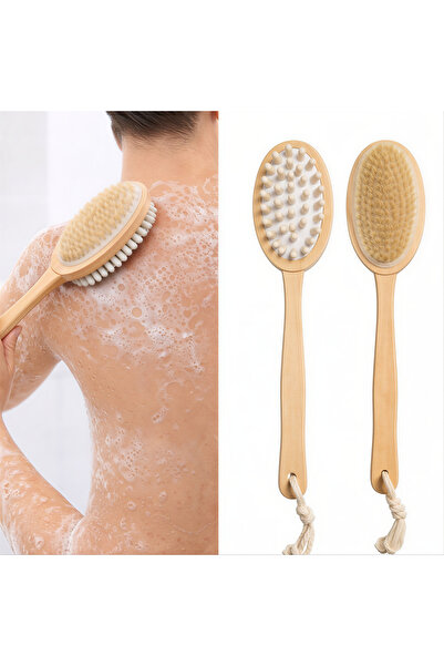 First Choice 2 Body Brush 35cm Wooden, Double-Sided for Cleaning and Massage