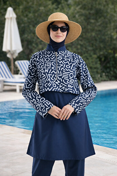 Adesline Kadın Tesettür Mayo 3'Lü Set Ayarlanabilir Bel Lastikli