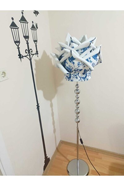 Rose bloome Lambader blue blanc desen başlık krom kaplama ayak