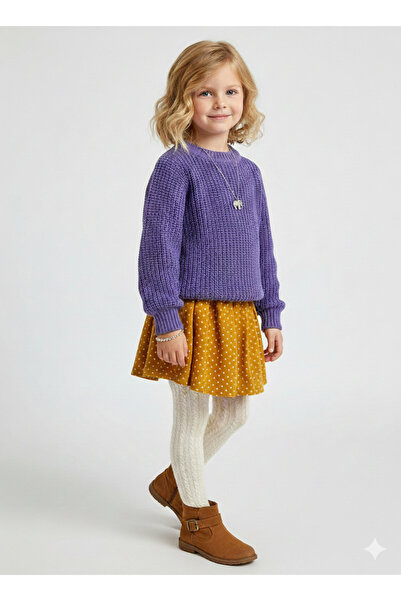 CLOUDY WEAR&DESİGN Pulover tricotat Selanik cu gât tip bicicletă pentru fete ...