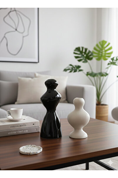 ELBUCOLECTION Set of 2 Modern Wavy Candlesticks, Decorative Trinket, Gift