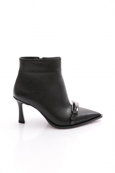 DGN 7075 Women's Open Back Stone Decorated Heeled Shoes