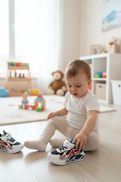 enoch Children's Sports Shoes with Flame Pattern and Dynamic Panels