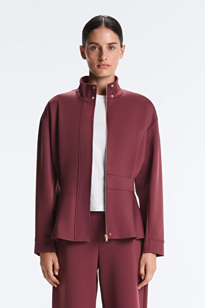 Oysho Neoprene-effect peplum jacket