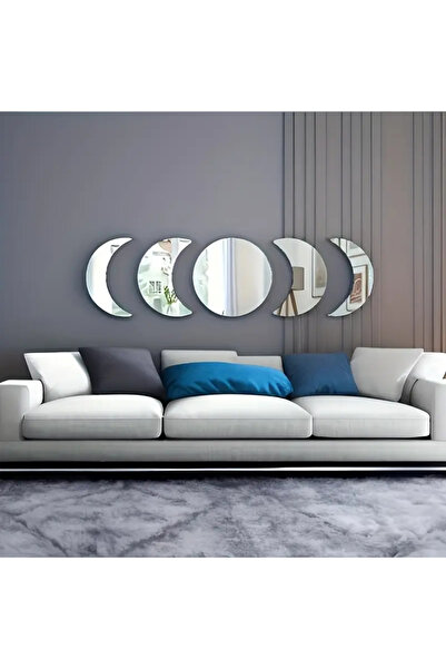 MaffStuff Set of 5 self-adhesive acrylic mirrors moon phases silver MaffStuff®