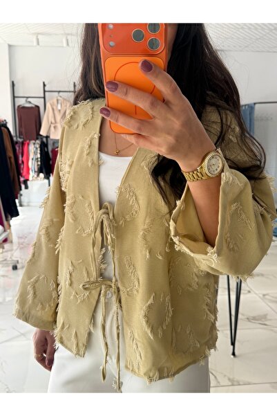 çınarr butikk Püskül Detay Bağlamalı Kimono