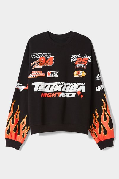 FUWEAR Siyah Tsukuba Turbo 94 Oversize Sweatshirt