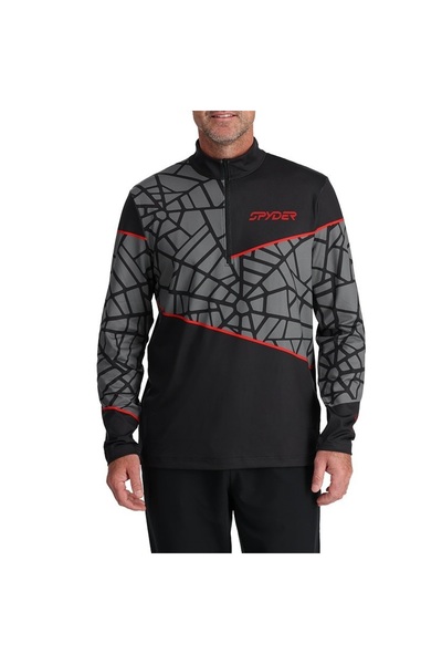 Spyder Men's Ski Jacket Vital 1/2 Zip 2024-Black/Red-S