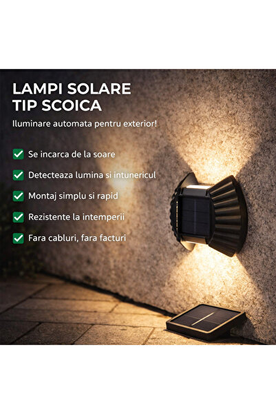 Generic Set de 16 lămpi solare în formă de scoică