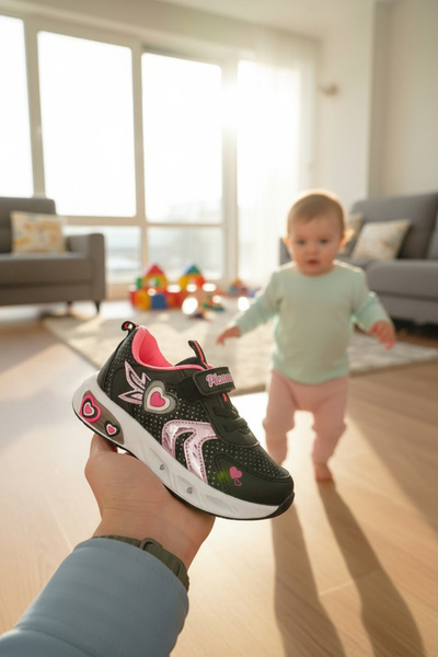 enoch حذاء إينوتش للأطفال من First Step بتصميم على شكل قلب وتفاصيل أجنحة