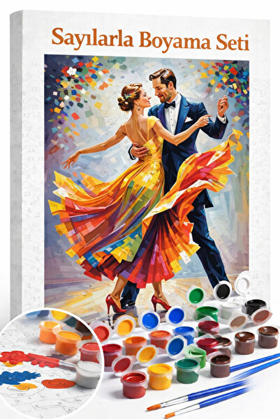 Aren Design Sayılarla Boyama Çerçeveli Hobi Seti Numaralı Tuval Fırça Boya Da...