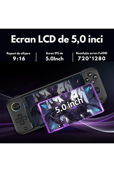 VisionHub Consolă de jocuri portabilă VisionHub®, cu peste 15.000 de jocuri încorporate, ecran LCD HD de 5'', procesor Quad-Core RK3128, 64GB