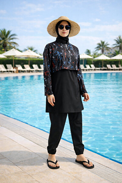 Adesline Kadın Tesettür Mayo 3'Lü Set Ayarlanabilir Bel Lastikli