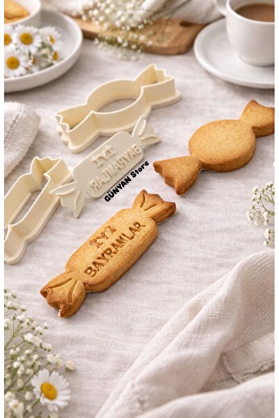 Günyan Store İyi Bayramlar Yazılı Şeker Kurabiye kalıbı Hamur Şekillendirici ...