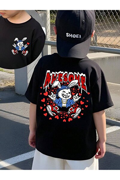 Velostra Children's Rabbit Printed Oversize Comfortable Daily Use Combed Cott...