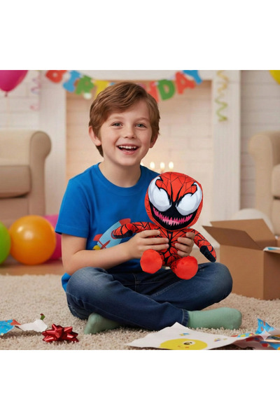 Marvel Plus Carnage 33 cm, Rosu Negru, figurina moale pentru joaca si colectie