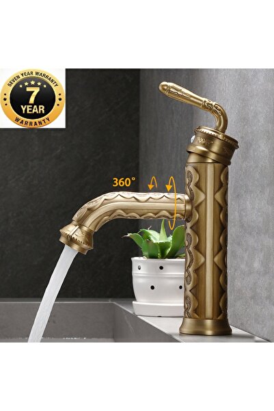 OEM صنبور حوض الحمام بتصميم جديد مزخرف بلون عتيق، مستورد مع ضمان 7 سنوات