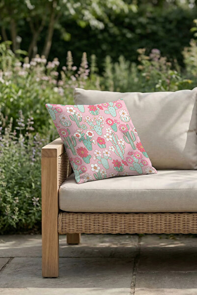 Moud's Розова калъфка за възглавница с мотив на кактус, водоустойчива, подход...