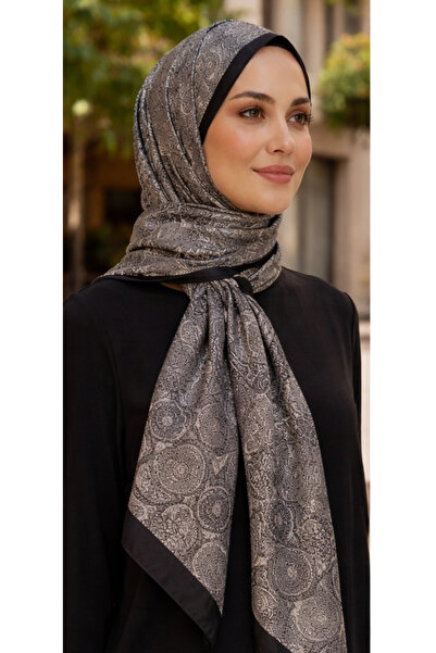 Mavi İpek Black and White Series Soft Cotton Shawl D1