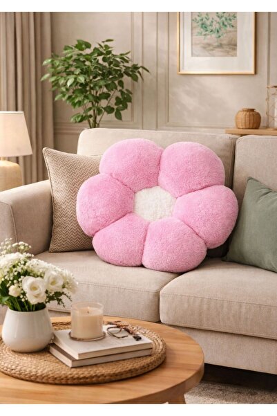 TrendTopic Dekoratif Dev Papatya 45 Cm Peluş Kırlent Yastık Minder Papatya Kı...