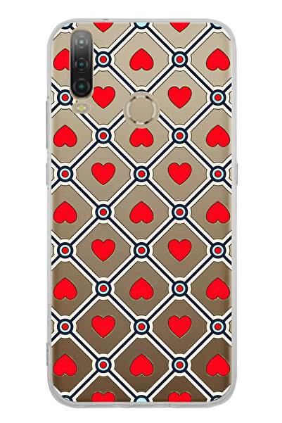 FLAMENKO حافظة هاتف شفافة بنمط قلب أحمر كلاسيكي متوافقة مع جهاز General Mobil...