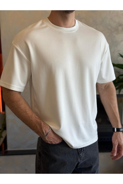 ECARTS Men's Premium Crew Neck Tshirt White Eca060