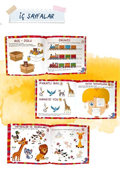 Harika Çocuk Yayınları 2 Yaş Dikkat ve Kavram Gelişim Seti – Çıkartmalı Eğitim Kitapları 4 Kitap 144 Sayfa (24–36 Ay)