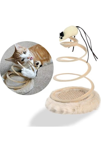 FOXMAG24 Interactive cat toy,with randomly selected plush mouse or fish, elas...