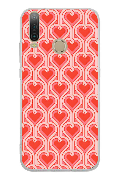 FLAMENKO حافظة هاتف شفافة بنمط قلب ريترو متوافقة مع جهاز General Mobile GM 10