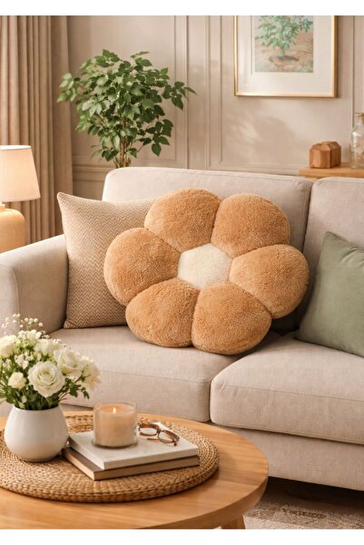 TrendTopic Dekoratif Dev Papatya 45 Cm Peluş Kırlent Yastık Minder Papatya Kı...